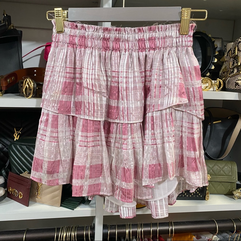 Loveshackfancy Pink Plaid Ruffle Mini Petite